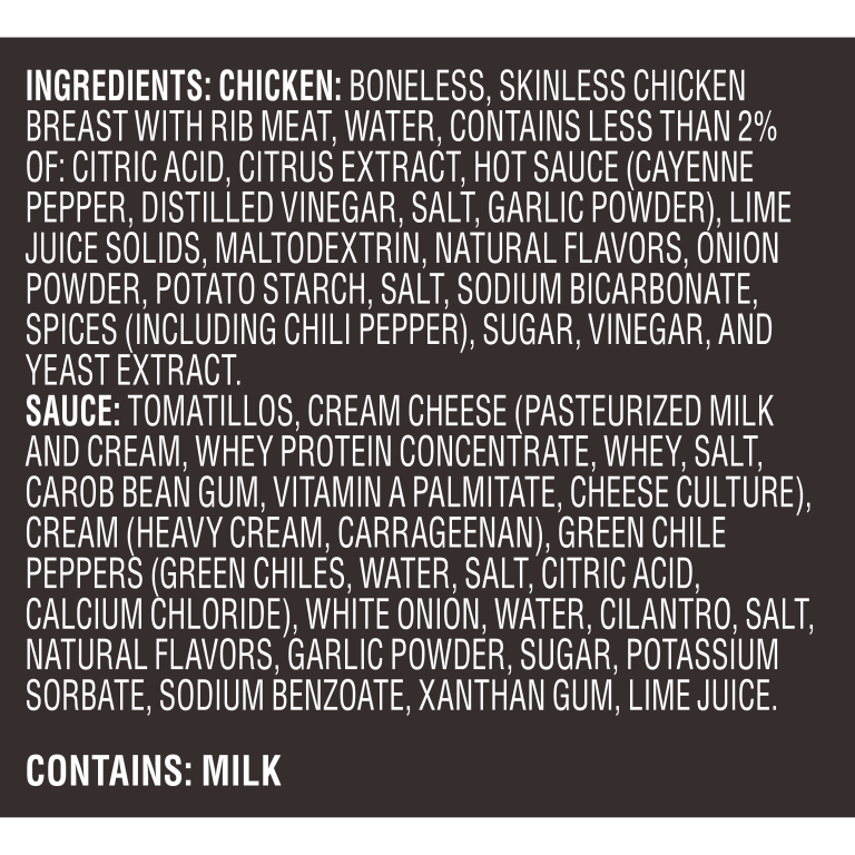 StreetEats_StreetTacoChicken_Crema_11oz_RFG-Ingredients
