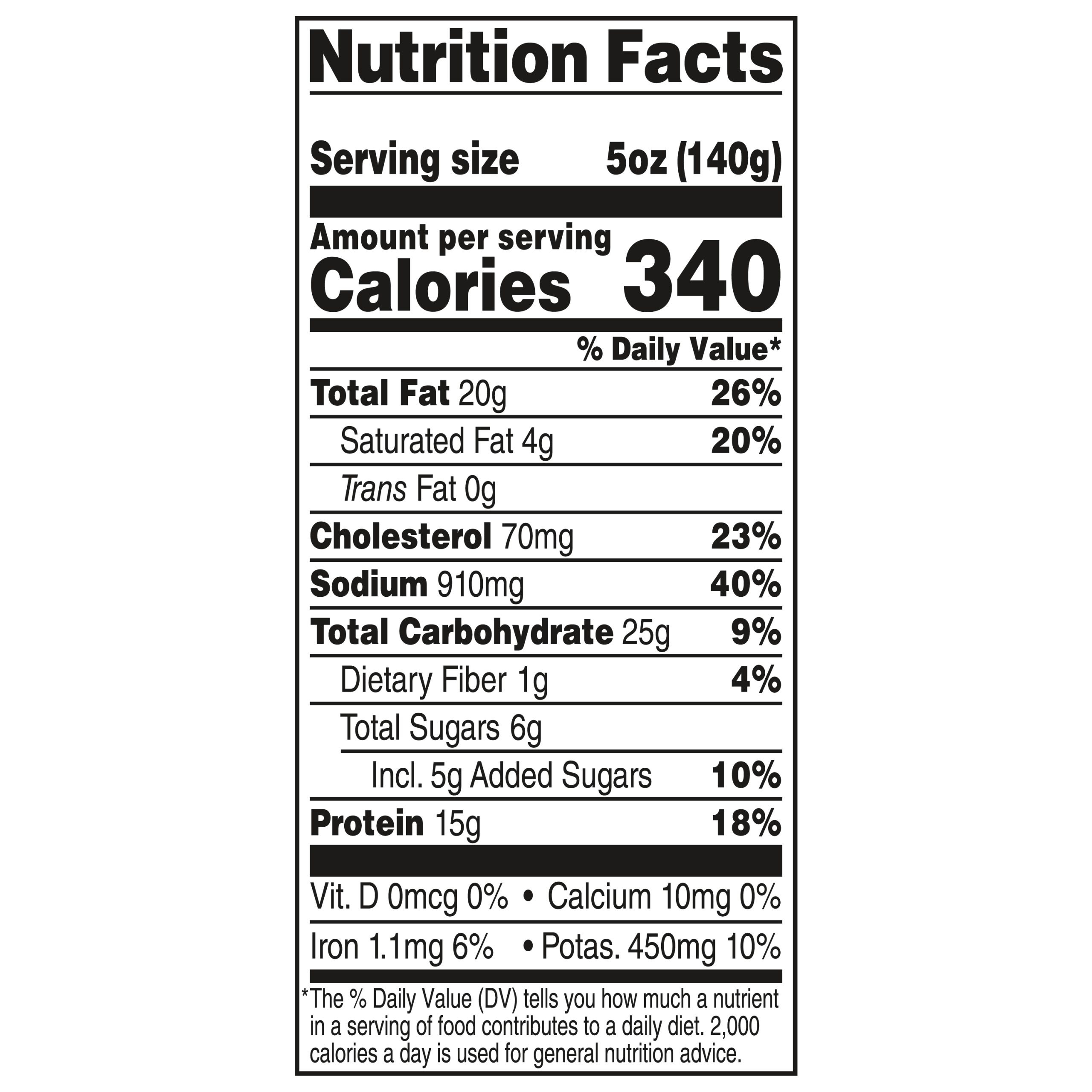 Soules Kitchen Southern Style Dippin' Chicken Bites nutrition facts